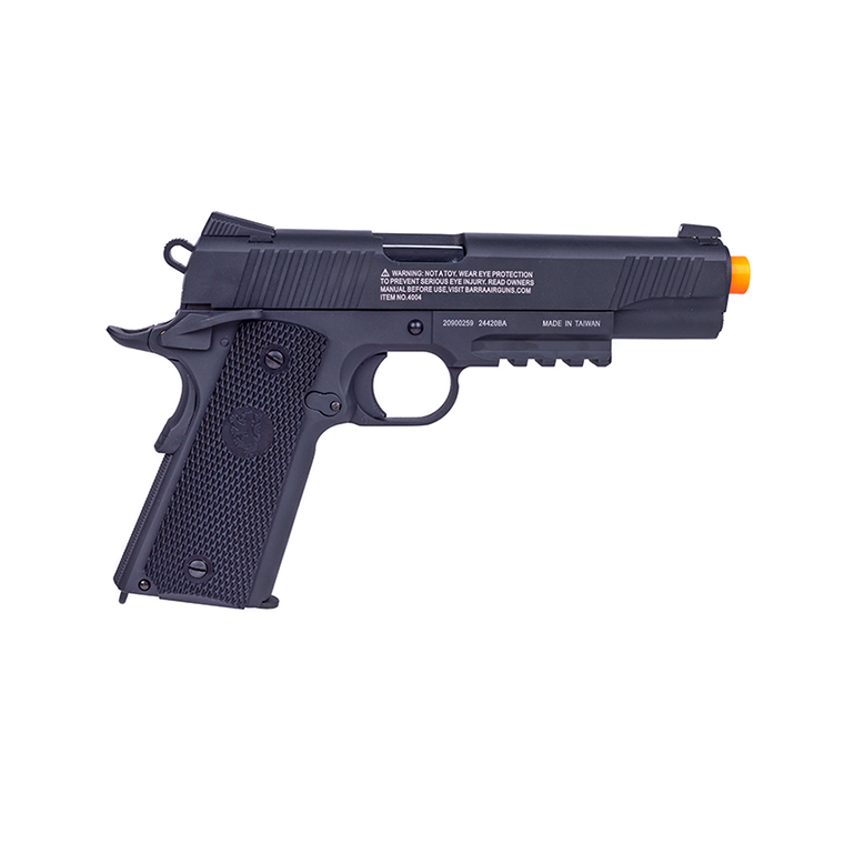 Barra Airguns 1911 CO2 Blowback Airsoft Pistol with Orange Tip Bass